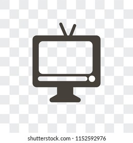 Television vector icon isolated on transparent background, Television logo concept
