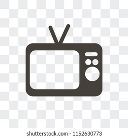 Television vector icon isolated on transparent background, Television logo concept