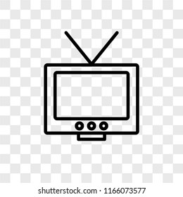 Television vector icon isolated on transparent background, Television logo concept