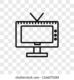 Television vector icon isolated on transparent background, Television logo concept