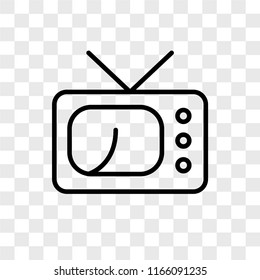 Television vector icon isolated on transparent background, Television logo concept