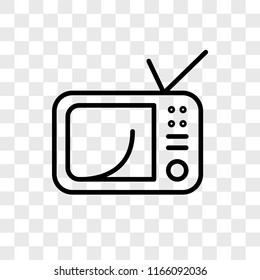 Television vector icon isolated on transparent background, Television logo concept
