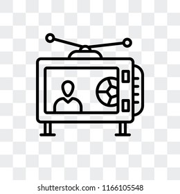 Television vector icon isolated on transparent background, Television logo concept