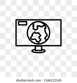 Television vector icon isolated on transparent background, Television logo concept