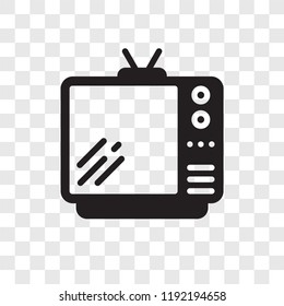 Television vector icon isolated on transparent background, Television transparency logo concept