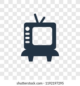 Television vector icon isolated on transparent background, Television transparency logo concept