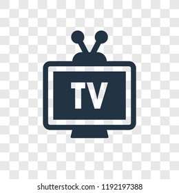 Television vector icon isolated on transparent background, Television transparency logo concept