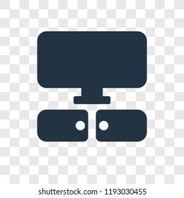 Television vector icon isolated on transparent background, Television transparency logo concept