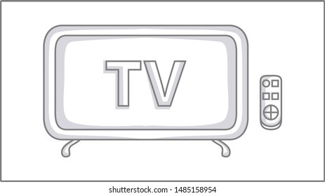 Television vector icon. Vector linear icon. TV Illustration. Drawing.