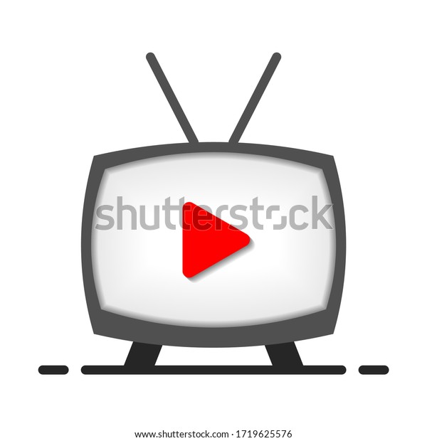 television vector icon with\
play button