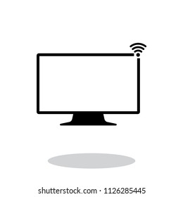 Television vector icon, smart tv symbol. Simple, flat design for web or mobile app