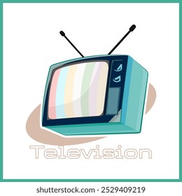 Television Vector Illustration Clipart, Television Sticker Design, TV sign and symbol, Electronic Devices Vector Collection