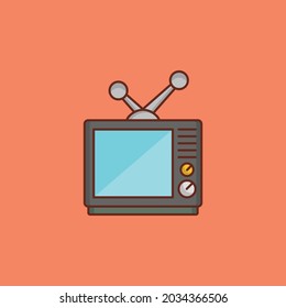 television Vector illustration on a transparent background. Premium quality symbols. Vector Line Flat color icon for concept and graphic design.
