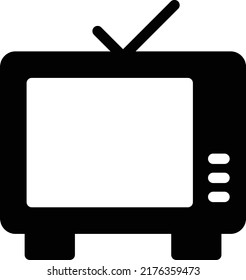 TV-Vektorgrafik auf transparentem Hintergrund. Hochwertige Symbole. Glyphen Vektorsymbole für Konzept und Grafikdesign. 
