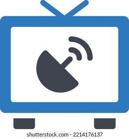 television Vector illustration on a transparent background. Premium quality symmbols. Glyphs vector icons for concept and graphic design. 
