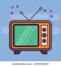 ilustración de televisión vectorial en un fondo transparente. Símbolos de calidad superior. Iconos planos de línea vectorial para el diseño de conceptos y gráficos.