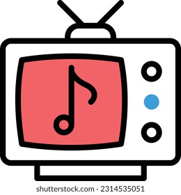 television Vector illustration on a transparent background. Premium quality symmbols. Line Color vector icons for concept and graphic design.
