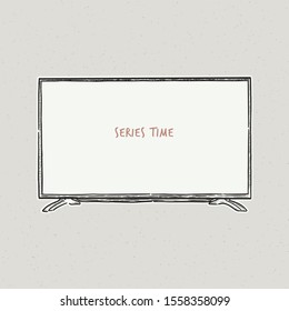 Television, vector illustration of a sketch style.