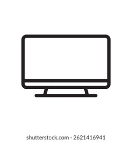 Television Vector for In-room Entertainment and Hotel Comfort. TV icon illustration. Screen leisure concept for relaxation. Line Icon
