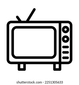 Television Vector Line Icon Design