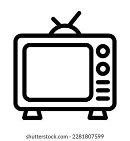 Diseño de iconos de línea de vectores de televisión