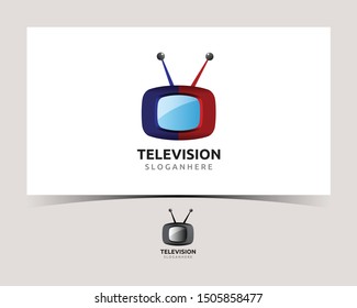television vector logo design template