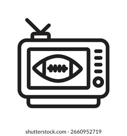 Icono de contorno de Vector televisivo. Archivo Eps 10