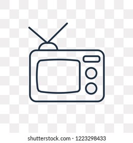Television vector outline icon isolated on transparent background, high quality linear Television transparency concept can be used web and mobile
