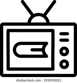 television vector thin line icon