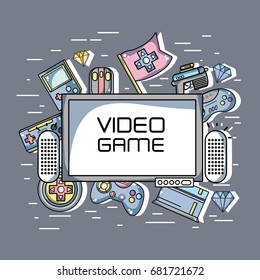 television with videogames technology elements background