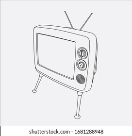 dispositivo retro vintage de televisión en el vector 10