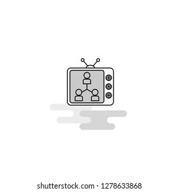 Television Web Icon. Flat Line Filled Gray Icon Vector