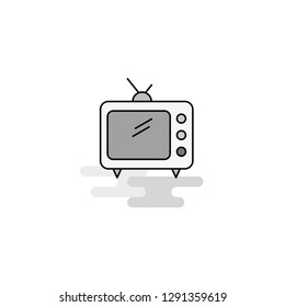 Television  Web Icon. Flat Line Filled Gray Icon Vector