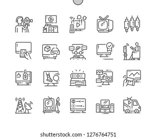 Television Well-crafted Pixel Perfect Vector Thin Line Icons 30 2x Grid for Web Graphics and Apps. Simple Minimal Pictogram