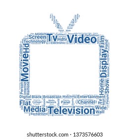 television word cloud. tag cloud about television