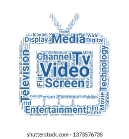 television word cloud. tag cloud about television