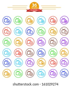 Television,Application icons,Colorful version,vector
