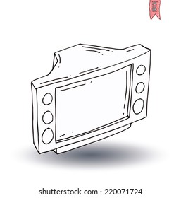 Televisions, vintage, vector illustration