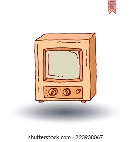 Televisions, vintage, vector illustration