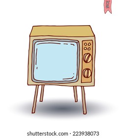 Televisions, vintage, vector illustration