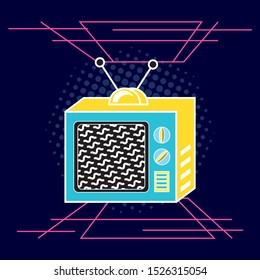 televisor of nineties retro icon vector illustration design