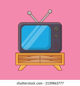 ilustración de televsion Vector en un fondo transparente.Símbolos de calidad premium. icono plano de línea vectorial para el concepto y el diseño gráfico.