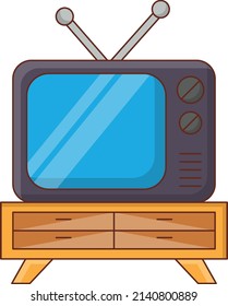 Vektorgrafik im Fernsehen auf transparentem Hintergrund.Symbole in Premium-Qualität. Vektorlinienflachsymbol für Konzept und Grafikdesign.
