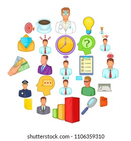 Telework icons set. Cartoon set of 25 telework vector icons for web isolated on white background