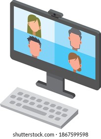 Telework remote conference at home
