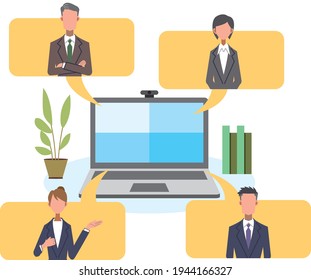 Telework remote meeting meeting person business
