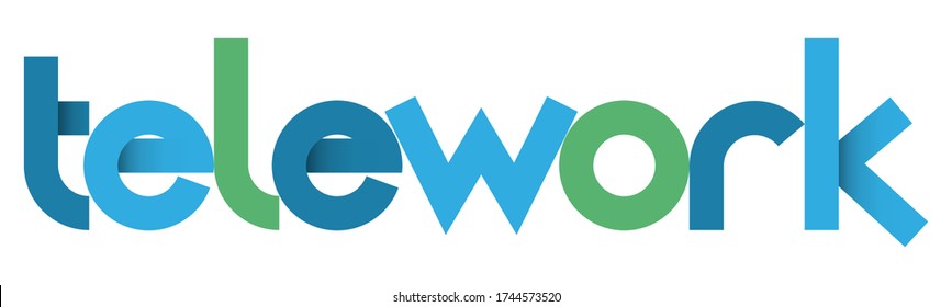 TELEWORK vector geometric type banner