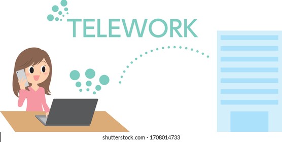 telework woman and PC 