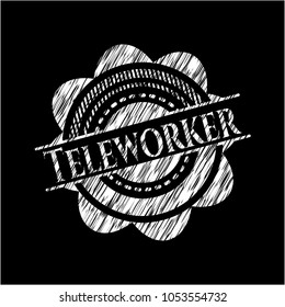 Teleworker chalk emblem