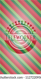 Teleworker christmas badge background.
